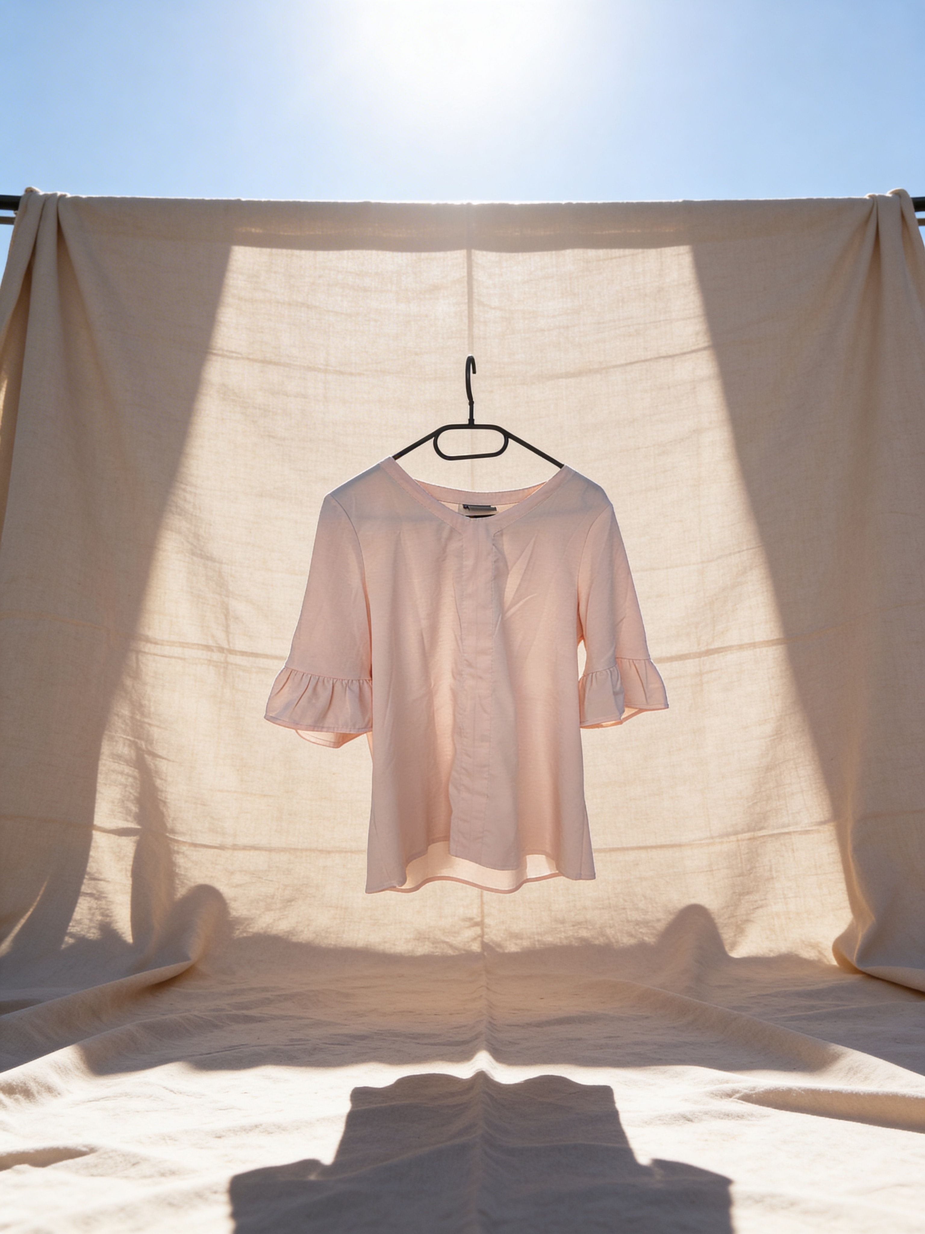 Blouse rose pâle à manches volantées - Vero Moda ´