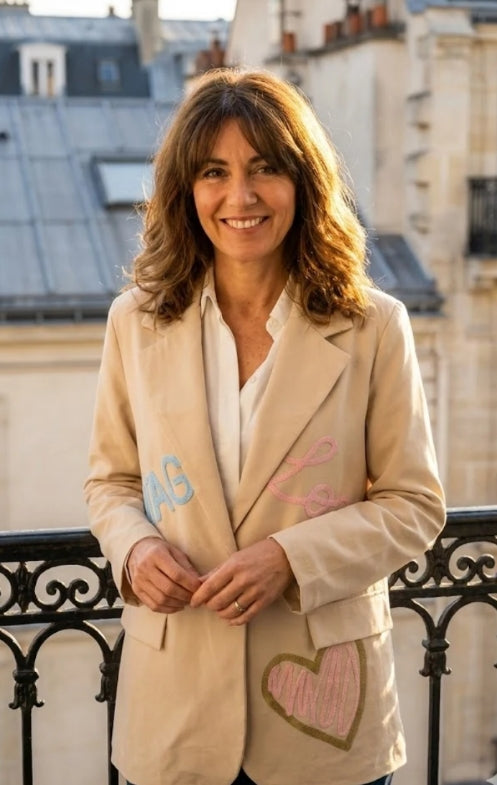 Veste blazer casual brodée - TU