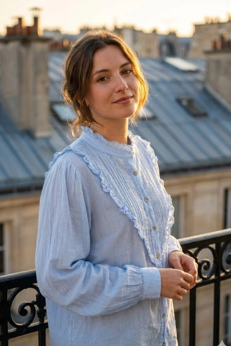 Chemise à volants et boutons - TU