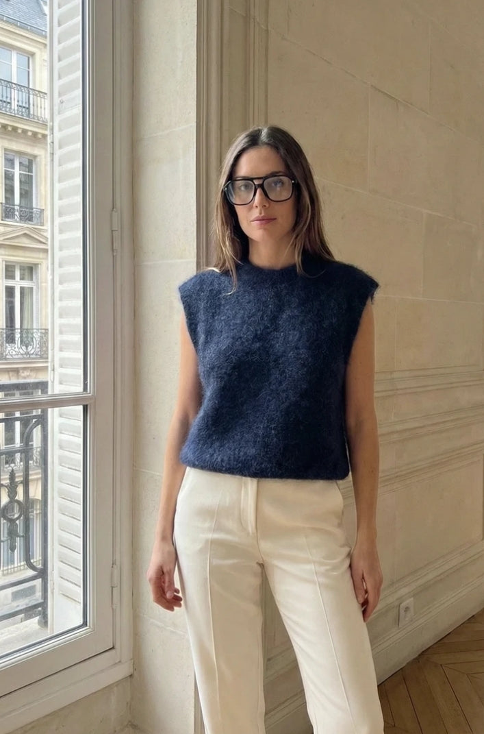 Pull Sans Manche En Mohair - TU